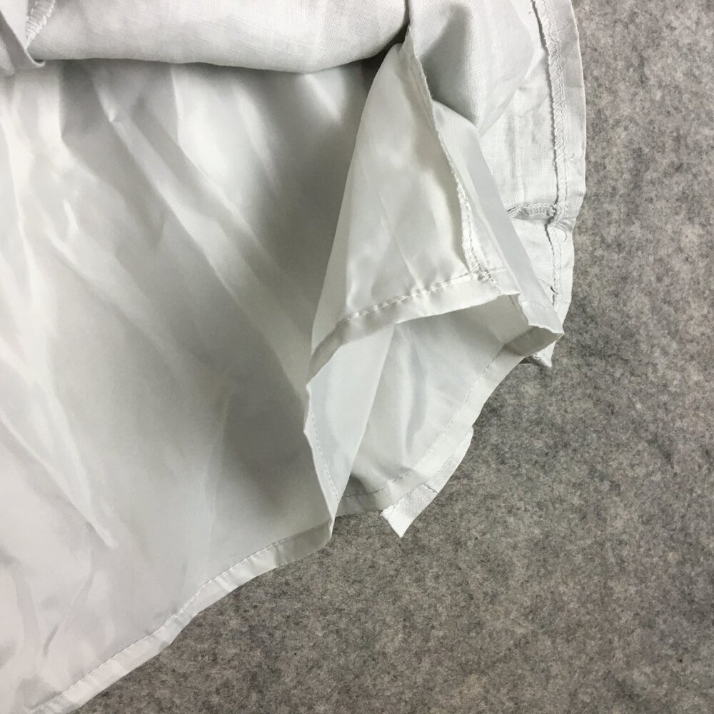Lucy Laurel Skirt 10 Midi 100 Linen Gray Twirl Trumpet Career Casual Stripes - Picture 8 of 12